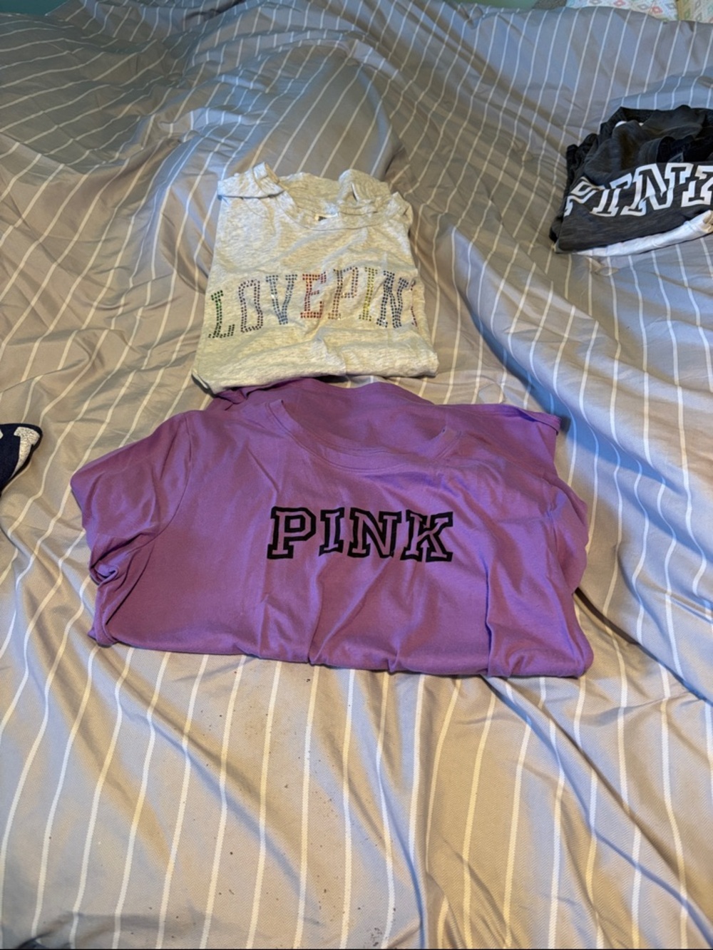 PINK Victoria's Secret Purple Logo Short Sleeve Tee
